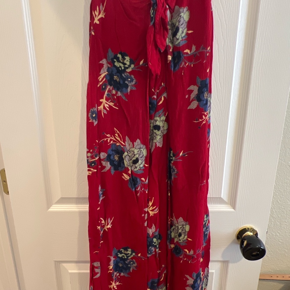 Tilly’s/Patrons of Peace Red Floral Boho Maxi skirt XS